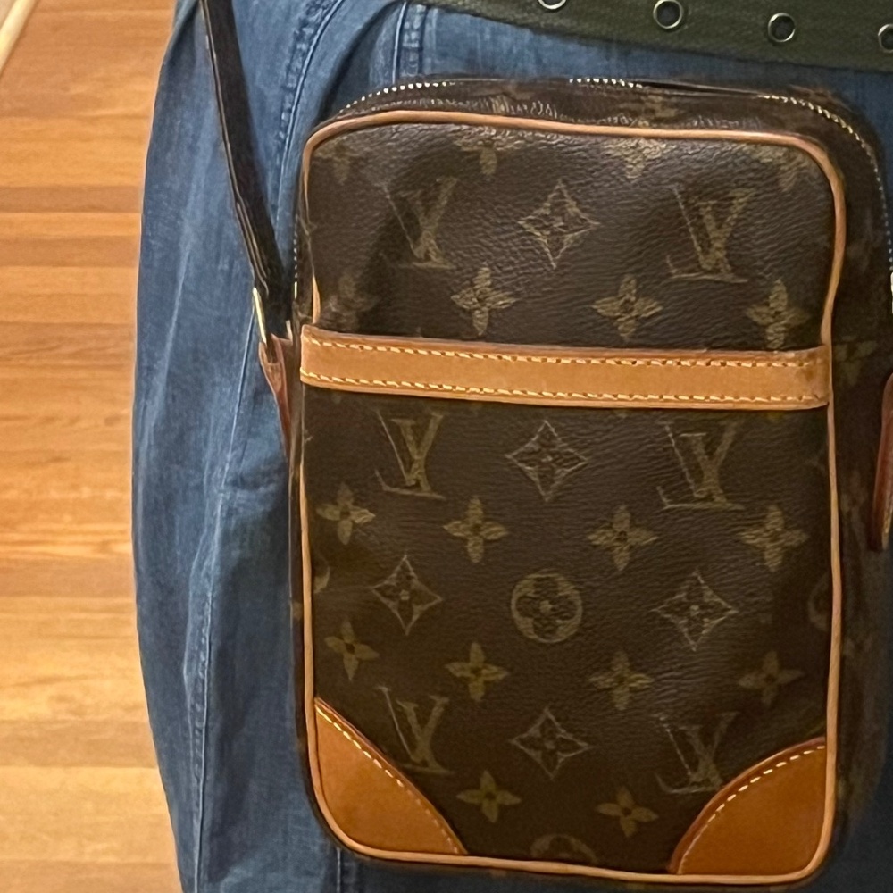 Louis Vuitton Brown Monogram Crossbody Bag with Tan Trim
